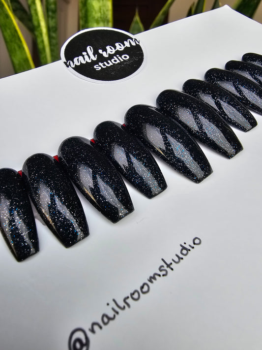 Ready To Ship: Size S - Long Coffin - Galaxy Sparkling Dust