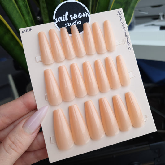 instant peach beige ready to wear press on nails