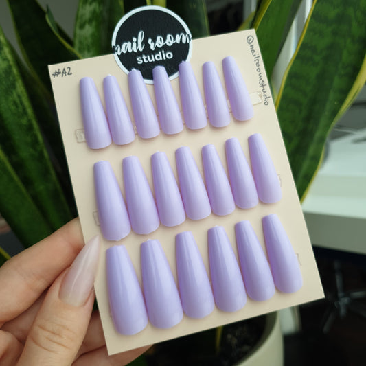 INSTANT READY TO WEAR - 20 nails - #A2 Lilac