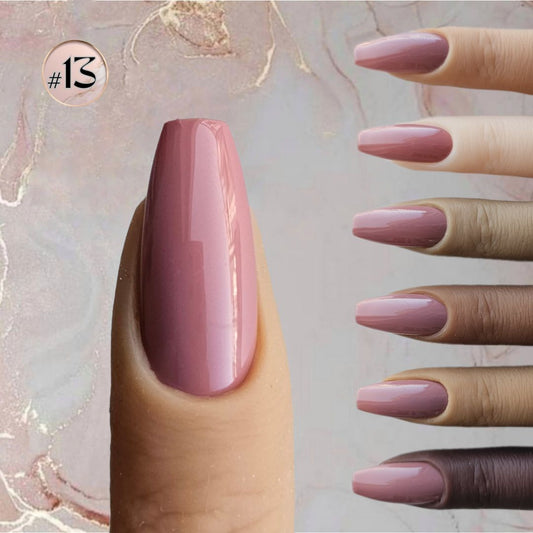 Light brown pinkish PressOn nails, high-quality and designed for autumn-inspired looks, with a natural tone suitable for darker skin