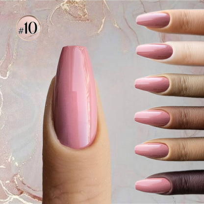 Warm pink shade PressOn nails with excellent coverage, ideal for autumn styles and matching darker skin tones