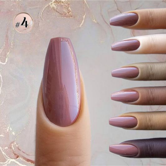 Reddish-brown PressOn nails with strong pigmentation and a hint of pink, an eye-catching shade for any occasion