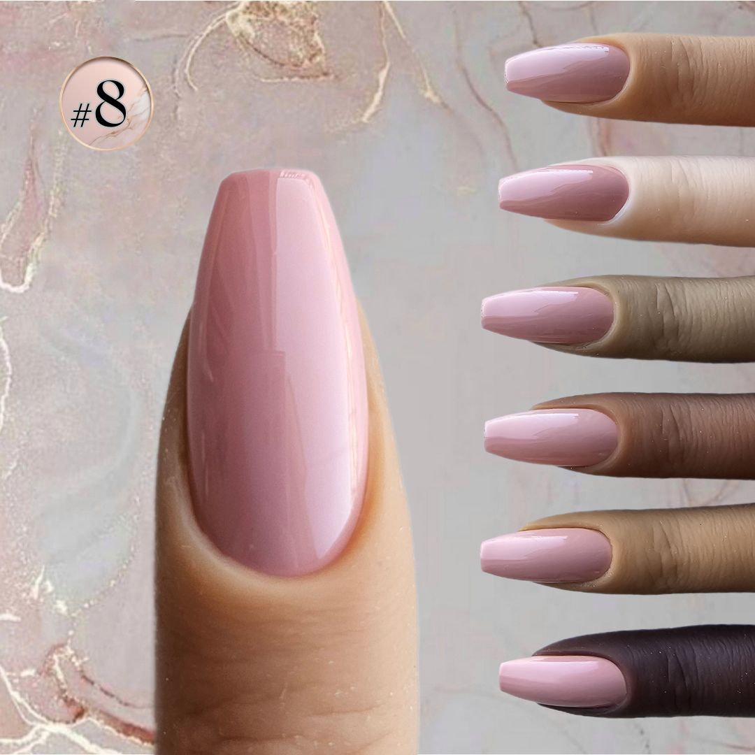 Light pastel pink PressOn nails, gently pigmented for a soft, neutral look suited to any occasion