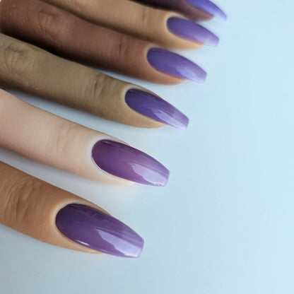 Mystic lilac purple PressOn nails with a soft, mysterious tone, ideal for a bold and feminine look