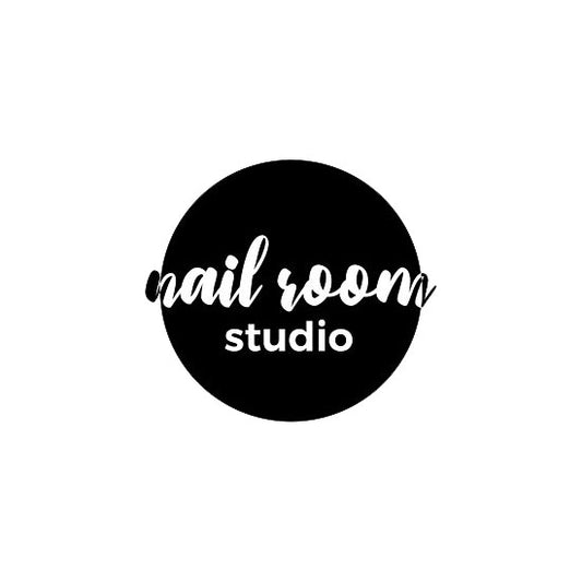 black and white logo for nail room studio brand, press on nails best quality and durable artificial manicure