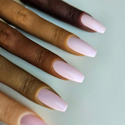 Soft lilac pastel PressOn nails with rich pigmentation, ideal for everyday and formal occasions from Nail Room Studio