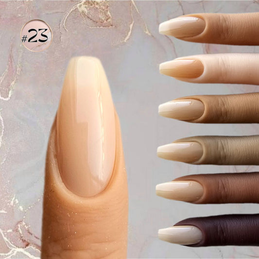 Chic beige faux nails in a soft tone, offering a refined, elegant finish suitable for any occasion, basic shade witch color swatches for hands and toes pressons